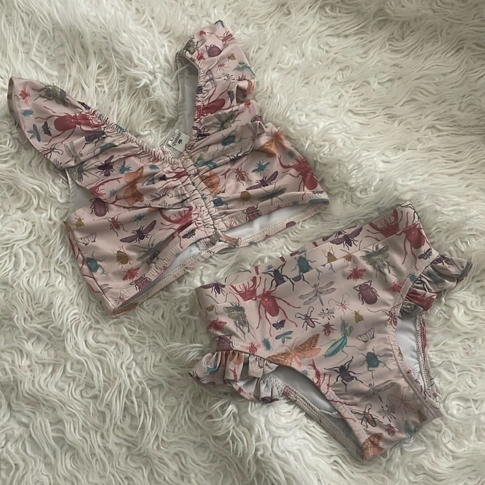 Kate Quinn 2 Pc Sunsuit Swimsuit with Ruffles Bugs
